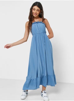 Buy Strappy Ruffle Detail Dress in Saudi Arabia