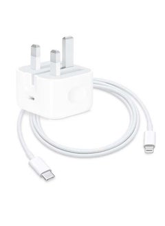 Buy 2 in 1 Pack of 20W USB-C Power Adapter and USB-C to Lightning Cable 1m white in Saudi Arabia