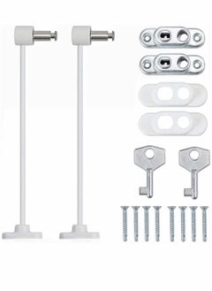 اشتري 2 Pack Window Door Restrictor Child Baby Safety Security Lock Cable Wire with Self Drilling Screws and Keys for Home, Public and Commercial Applications في السعودية