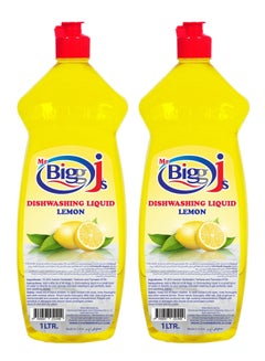 اشتري سائل غسيل الصحون برائحة الليمون من مستر بيج جيه 1 لتر عبوة من قطعتين في الامارات