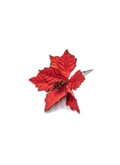 Buy Gulf Flowers Christmas Poinsettia – Red Artificial Poinsettia for Tree & Wreath Decorations in UAE