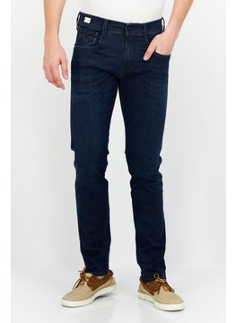 اشتري Men Regular Fit Stretchable Washed Denim Jeans, Blue في الامارات