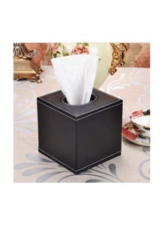 اشتري Leather Tissue Box Holder, Square PU Roll Facial Tissue Box Napkin Holder, with Magnetic Bottom, for Home Office Car Decoration, Multi-use Paper Holder, Resistant Deformation في الامارات