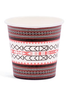 اشتري 50-Pieces Paper Cups Printed Hot Beverage Cup for Coffee, Tea, Gahwa And Water 2.5oz في الامارات