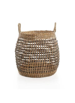 Buy Boho Basket, Natural And Black - 41 cm in UAE