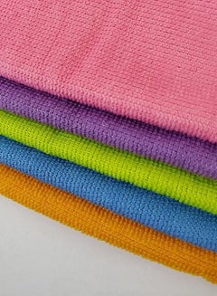 Buy Marrkhor Microfiber Cleaning Rags, 5 PCS Highly Absorbent Kitchen Cleaning Cloth Multifunctional Towel for Home Auto, 5 Colors in UAE