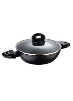 Buy Orion Forged Aluminium Induction Bottom Non-stick Shallow Pot With Lid 24 x 6.5 cm in UAE