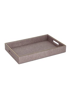 Buy Luela Decor Tray, Brown - 38.5x5.5 cm in UAE