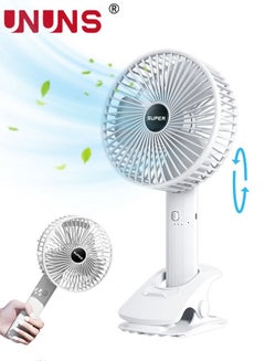 Buy Clip Fan,USB Rechargeable Fan With 3 Speeds,4-In-1 Desk Handheld Hanging Clip Fan,Turdy Clamp For Office Desk Golf Cart Stroller Travel Camping Gym in UAE
