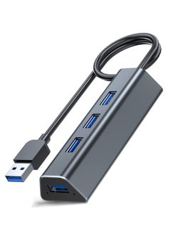 اشتري USB 3.0 Hub 4-Port A Splitter Ultra-Slim Data Portable Port Expander, Charging Supported, Mini Size for Laptop, MacBook, Chromebook Surface Pro, PC, Flash Drive, Mobile HDD في الامارات