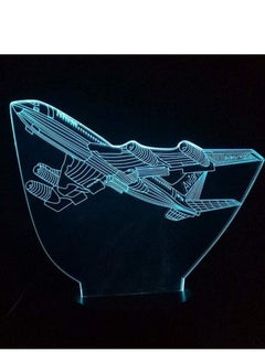 اشتري 3D Illusion Airplane USB LED Multicolor Night Light Touch Switch 7/16 Color Changing Indoor Lights Airplane Desk Table Lamp Home Decor في الامارات