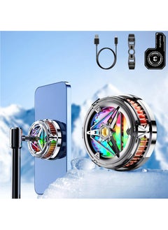 Buy Phone Cooler with Plastic Buckle, HeatSink Mobile Phone Gaming Radiator Cooling Fan, Magnetic Phone Cooler with Gaming Light for Mobile Gaming, Live StreamingCooling Plate(with Cooling Plate) in Saudi Arabia