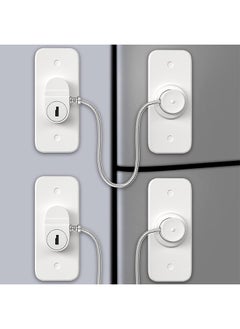 Buy Refrigerator Lock 2 Packs, 2 Pack Refrigerator Lock with Keys with 2 Extra Strong Adhesives in UAE