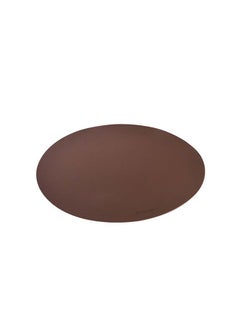 Buy Placemat Wipeable Synthetic Leather Table Mats Waterproof Heat-Resistant Easy to Clean for Dining Table Set Kitchen Table Round Brown 36cm in UAE