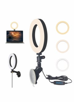 Buy USB LED Ring Light for Laptop, Computer Monitor, Desk, Wall, and Mirror with Suction Cup in UAE