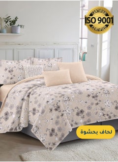 Buy Microfiber Printed Comforter Sets, Fits 160 x 200 cm Queen Size Bed, 4 Pcs, With Soft Filling, Celine Series in Saudi Arabia