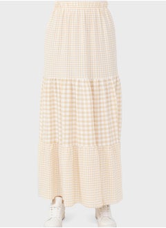 Buy Checked High Waist Skirt in UAE