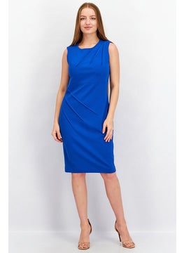 Buy Women Textured Bodycon Dress, Blue in UAE