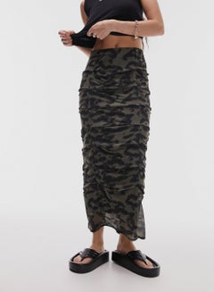 Buy Ruched Printed Skirt in UAE