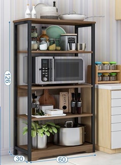 Buy 5 Layer Kitchen Shelf Wooden Microwave Oven Storage Rack in UAE