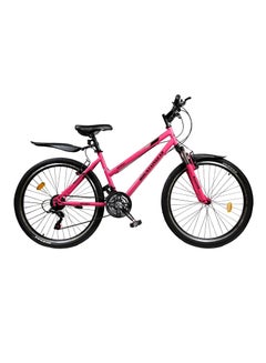 Buy Lady Sports Bike 26inch with 7 Gears Road bike, City bike, Mountain Bicycle, Mech Disk Brakes, MTB Suspension cycle, Adjustable Seat Heights, Unisex Bicycle Adult, Comfort for Men and women-PINK in Saudi Arabia
