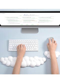 Buy Keyboard Wrist Rest Pad White Cloud Shape Wrist Support Reduce Wrist Pain Non-slip Ergonomic for Computer Laptop Office Home Keyboard not Included in Saudi Arabia