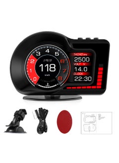 Buy Car Headup Display Digital GPS Speedometer Dual System Display with Speed/Clock/RPM/Water&Oil Temperature/Altitude/etc. Overspeed Alarm Acceleration Test Brake Test in Saudi Arabia