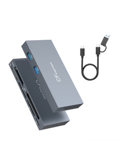 Buy Multifunctional 8 in 2 card reader USB3.1 multi-card read SD/TF/CF/XD/CFexpress card reader Dark gray in Saudi Arabia