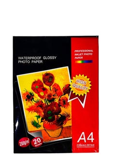 Buy A4 Photo Paper, 20 sheets Waterproof Glossy for Photo Paper (A4 Photo Paper) in UAE