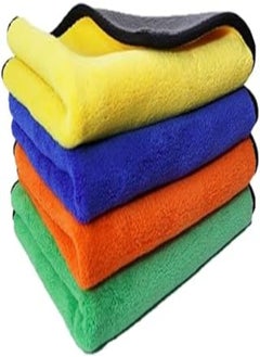 اشتري 4 Pack Car Drying Towel Microfiber Cleaning Cloth Pack 12 x 16 Inches 800GSM - Car Washing, Drying & Auto Detailing - Thick & Dual-Layer Absorbent Reusable Car Wash Towels/Rags في مصر