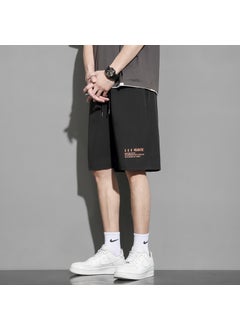 Buy Mens Summer Ice Silk Basketball Shorts Black [single piece]] in Saudi Arabia