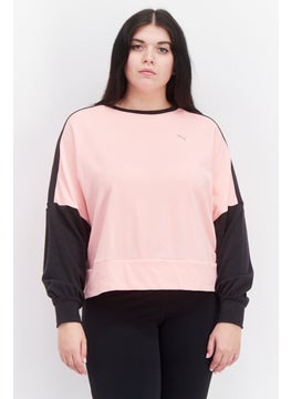 Buy Women Sportswear Fit Long Sleeve Training Sweatshirt, Pink/Black in UAE