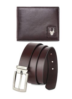 Buy Classic Brown Leather Wallet & Belt Combo I Gift Hamper for Men in UAE