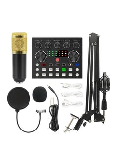 Buy V8S Sound Card Professional Audio Set Mic Studio Condenser Microphone For Karaoke Podcast Recording Live Streaming in UAE