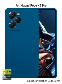 Buy Stylish Silicone Case Cover For Xiaomi Poco X5 Pro Blue in Saudi Arabia