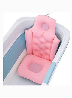 اشتري Adult Folding Bath Cushion, Seat Cushion for Tub for Adults Bath Tub Pillow Ergonomic Bathtub Cushion Spa Neck Support Bath Pillow for Neck Head Shoulders Buckle Fixed Can Hang pink في السعودية