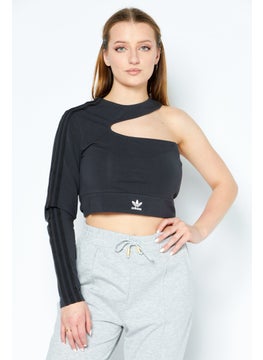 اشتري Women Sportswear Fit One Shoulder Sleeve Running Tops, Dark Grey في الامارات