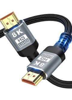 اشتري 8K HDMI Cable, Slim 48Gbps High Speed HDMI Braided Cordd-4K@120Hz 144Hz 8K@60Hz,HDCP 2.2&2.3,Dynamic HDR,eARC,DTS:X,RTX 3090,Compatible with Dolby Vision TV (2 M) في السعودية