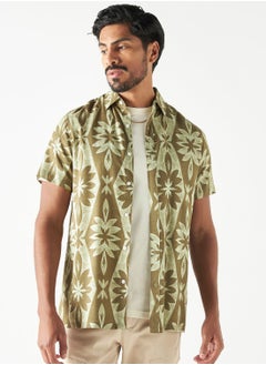 Buy Flower Print Relaxed Fit Shirt in Saudi Arabia