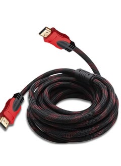 اشتري كابل HDMI2.0 عالي الوضوح، مناسب لأجهزة الكمبيوتر والتلفاز (5 متر) أسود/أحمر في مصر