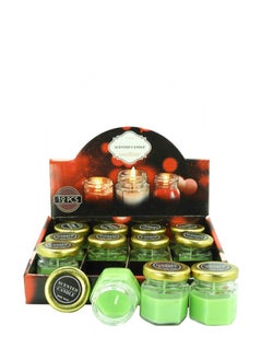 اشتري Scented Glass Mini Jar Candles (Set of 12 PCS) Handmade with Fragrance - Green في الامارات