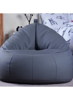 Buy Luxe Faux Leather Chair Bean Bag 78X81X74cm-Grey in UAE