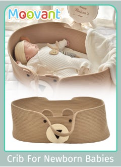 Buy Baby Changing Basket Hand-Woven Moses Basket Portable Baby Diaper Changing Station Going Out Crib for Infant Gifts in Saudi Arabia