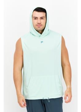 Buy Men Sportswear Fit Sleeveless Training Hoodie, Pale Green in UAE