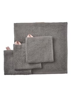 Buy 4-Pieces Towel Set ‎30x30 Cm Grey in Saudi Arabia