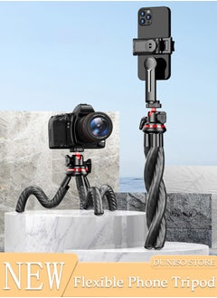 Buy Mini Flexible Phone Tripod, Flexible Selfie Stick Camera Phone Tripod with Remote, Small Travel GoPro Tripod for Video Recording Vlogging, Octopus Tripod for Phone in Saudi Arabia