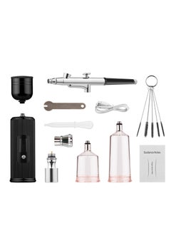 Buy Portable Airbrush Kit with Compressor Handheld Cordless Air Brush Pen with LCD Screen Dual-Action 3-level Adjustable Pressure Built-in Battery in Saudi Arabia