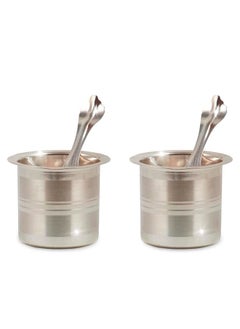 Buy Traditional Indian Silver Plated Panchapatra Set for Festive Occasions (Pack of 2) in UAE