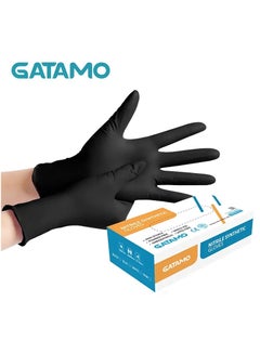 Buy Disposable Black Nitrile Gloves Medium Size - 100 Pieces, Non-Sterile, Powder-Free, Nitrile Hand Protection in UAE