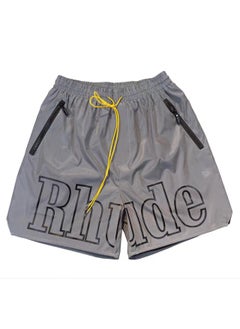 اشتري RHUDE Letter 3M Reflective Shorts Unisex Casual Beachwear gray reflective في الامارات